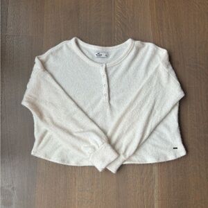 Hollister Chenille Eyelash Henley Sweater